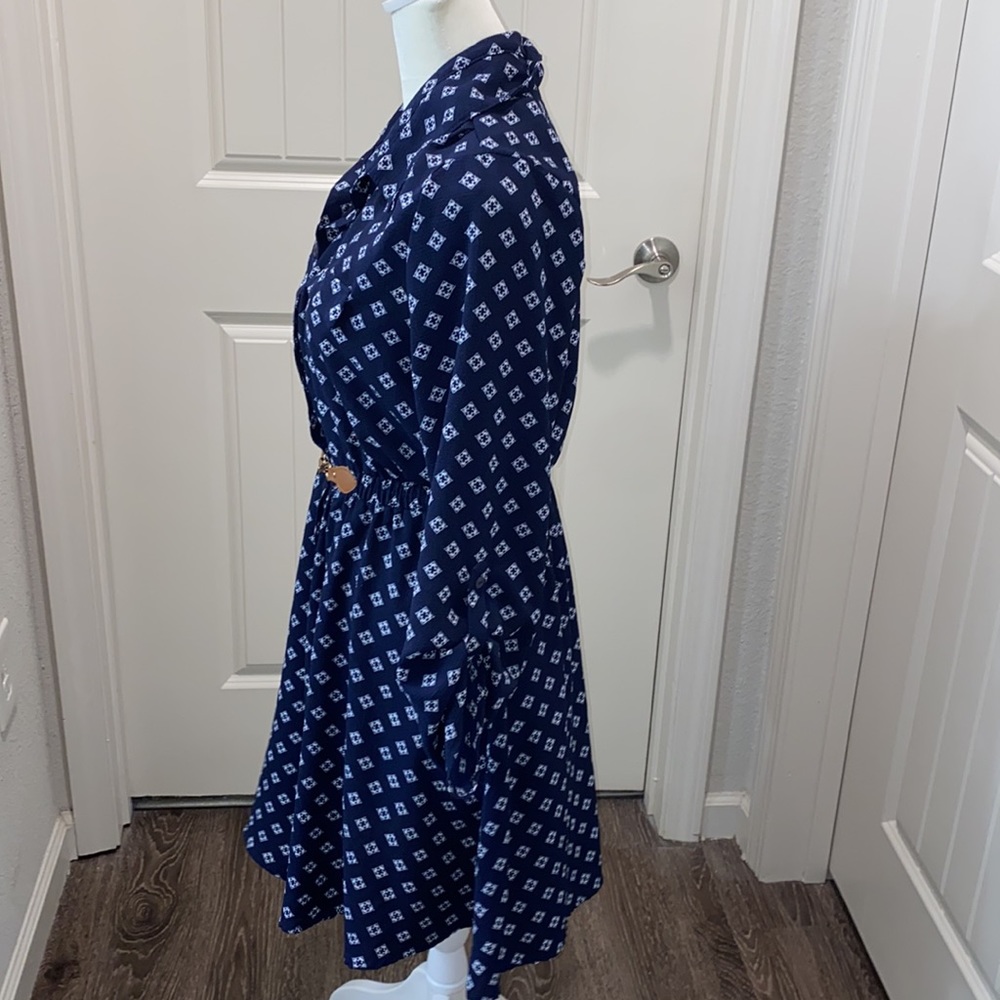 Always Indigo Lined Long Sleeve Dress - Picture 3 of 7